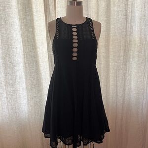 Free People XS/2 Navy Baby Doll Lace Dress